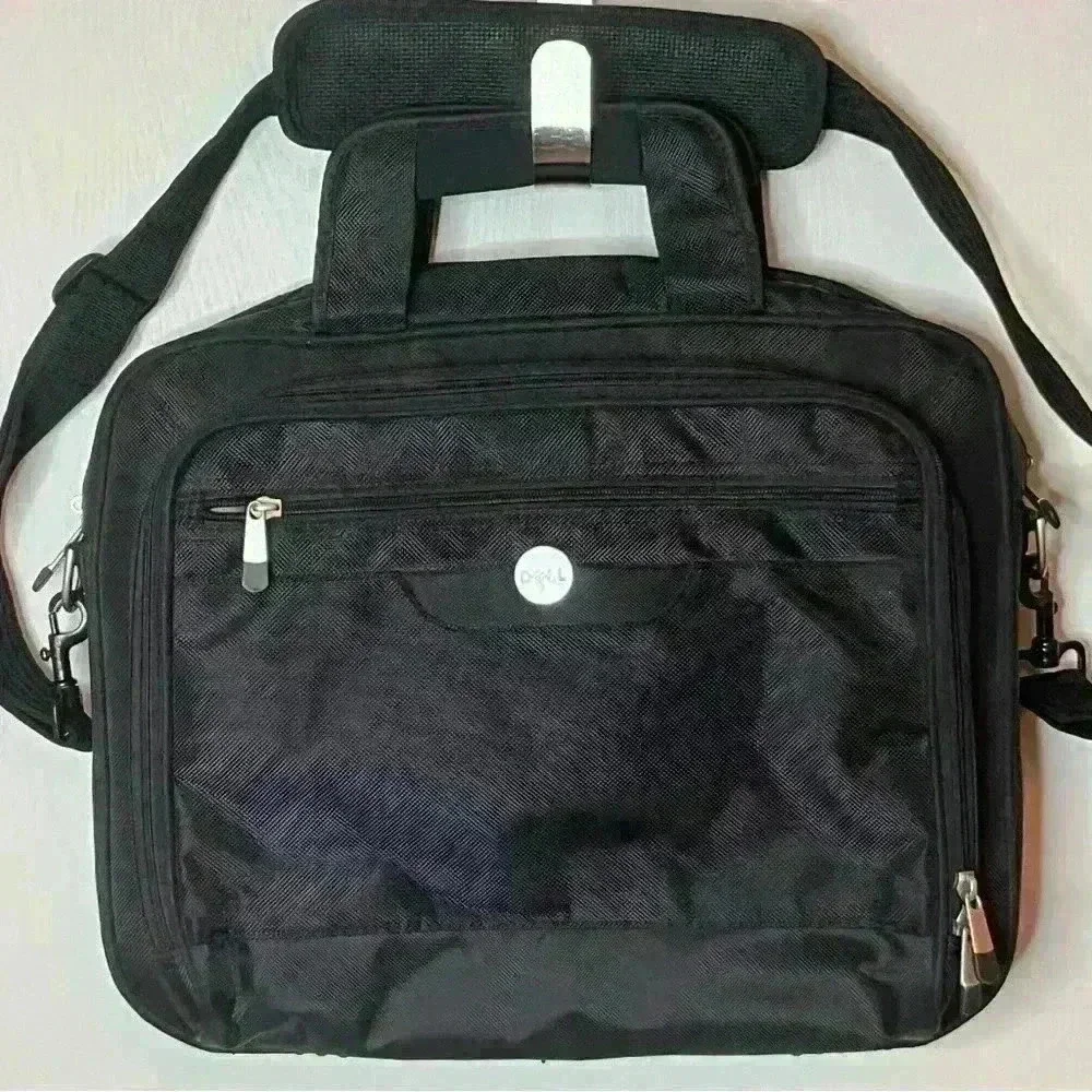Dell Laptop Bag Black Multi Compartment Adjustable Shoulder Strap Messenger Bag